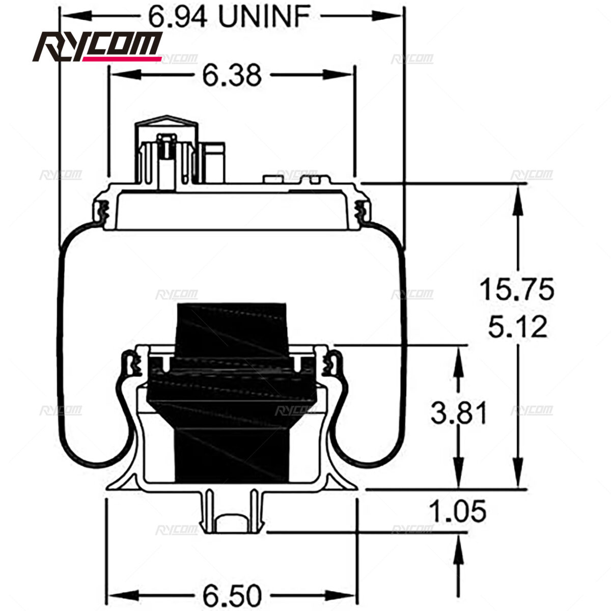 Truck Axle Suspension Below Air Spring 20897204 For Volvo VNL Mack Hendrickson Replaces Firestone W26-358-9913 - Image 5